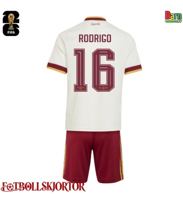 Spanien Rodri Hernandez #16 Borta Kläder Barn VM 2026 Kortärmad (+ Korta byxor)